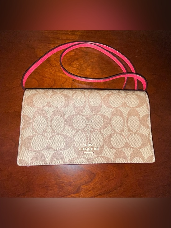Coach Handbags - Coach Beige and Pink Signature Crossbody